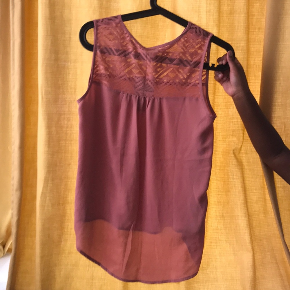 Blush sleeveless sheer shirt!